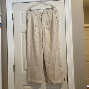 Beige Wide-Leg Pants